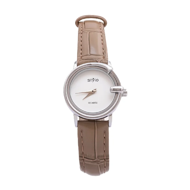 Unisex watch colorful straps -Brown Ladies Watch J33463