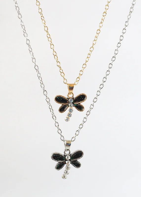 Luxury chain necklaces for women-Mood Necklace - Dragonfly