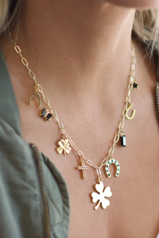 Minimalist necklaces for women-Farrah B Lucky Curio Charm Necklace