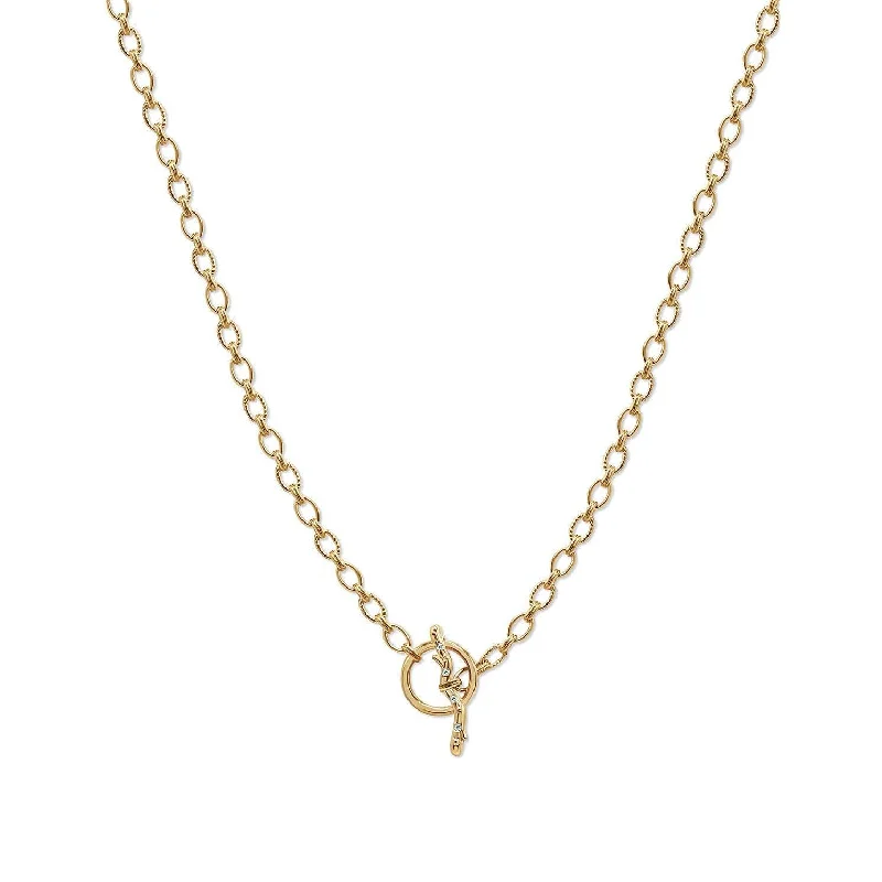 Bold necklaces for women-Quercus Alba Tree Branch Toggle Chain Necklace