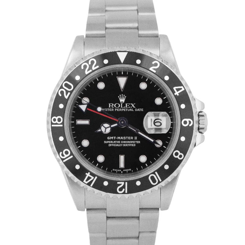 Unisex watch step counter -MINT Rolex GMT-Master II 40mm Black Stainless Steel Oyster Date Watch 16710