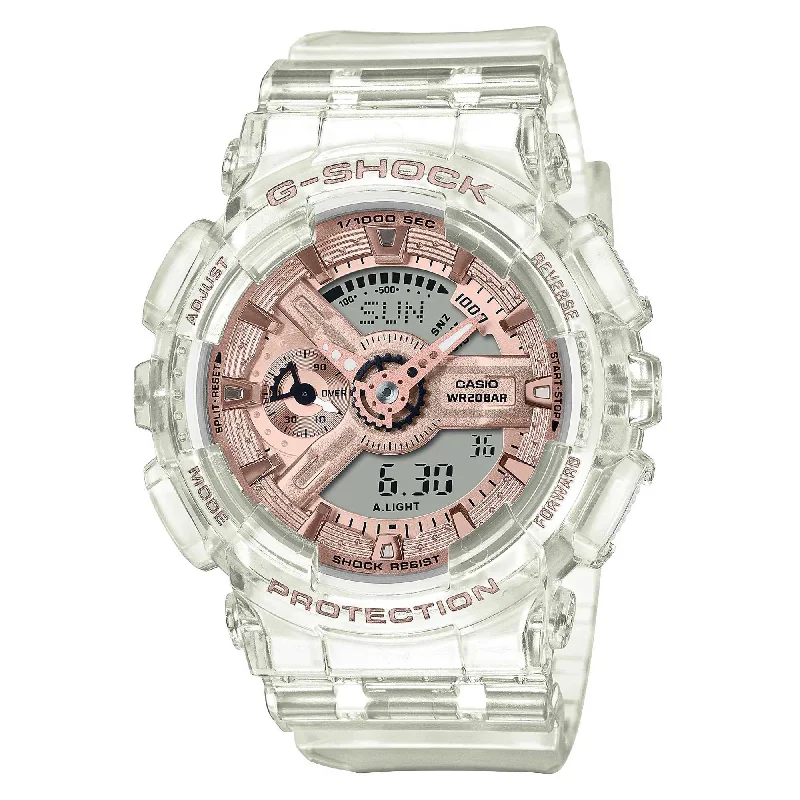 Unisex watch elegant appeal -Casio Women's Watch - G-Shock Ana-Digi Dial Translucent Resin Strap | GMAS110SR-7A