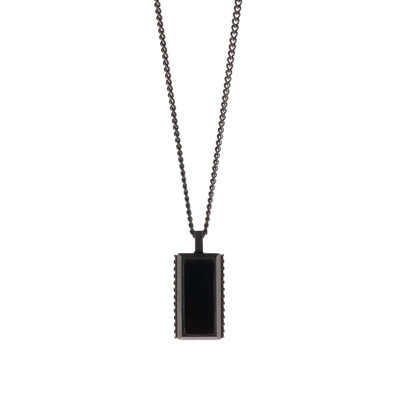 Small pendant necklaces for women-Hatton Gemstone Necklace Black/Black Onyx Adjustable 60-70cm/24-28'