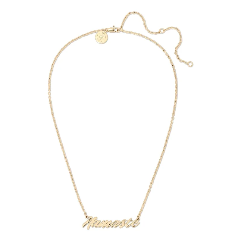 Custom necklaces for women-Namaste Script Necklace