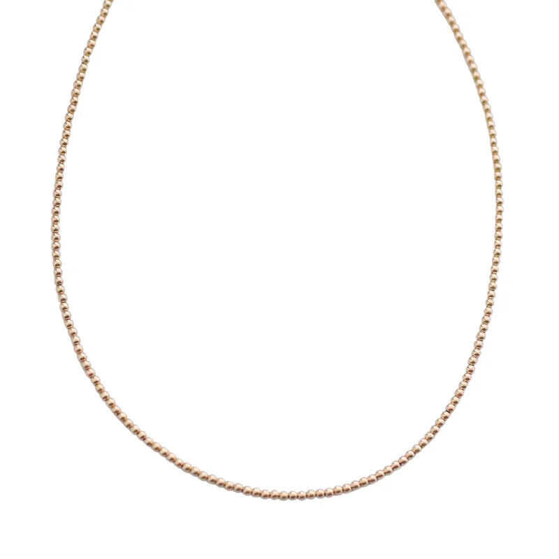 Rose gold pendant necklaces for women-2MM 14K Gold-Filled Ball Beaded Choker/Necklace