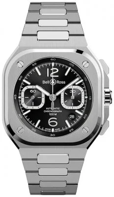 Unisex watch top brands -Bell & Ross BR 05 Black Steel Chronograph Watch