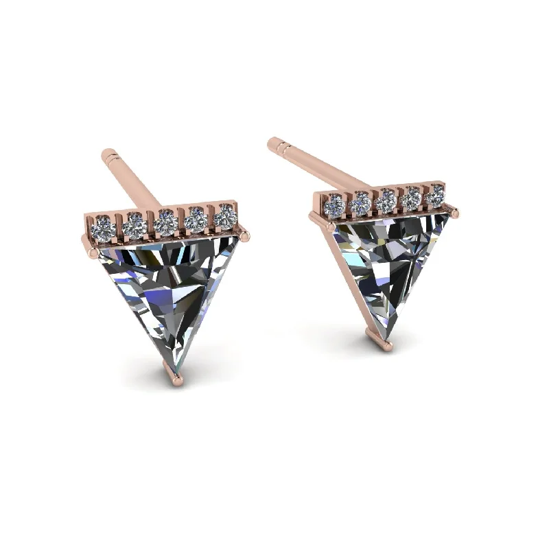 Ladies Earrings Lace -Triangle Diamond Earrings Stud - Kairi No. 2