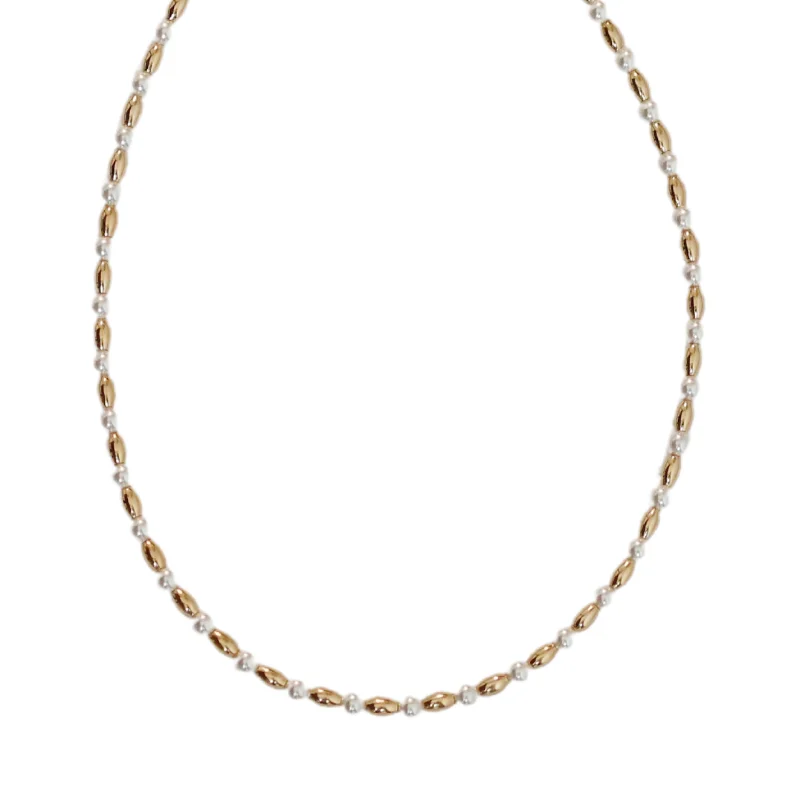 Simple pearl necklaces for women-"CARRIE" 14k gold-filled & pearl beaded Choker/Necklace