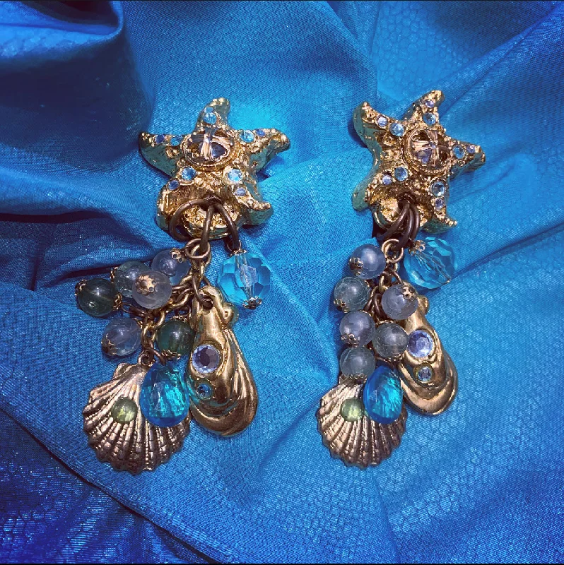 Ladies Earrings Smooth -Jacky De G Pairs Ocean Paris Sealife chandelier earrings