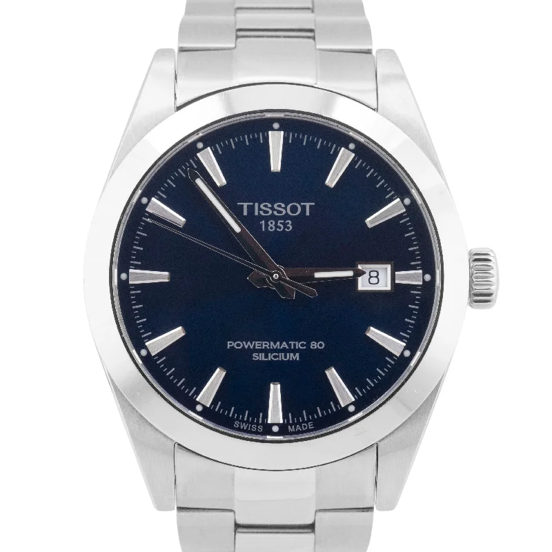 Unisex watch smart technology -Tissot Gentleman Powermatic 80 Silicium Blue 40mm Date Watch T127.407.11.041.00