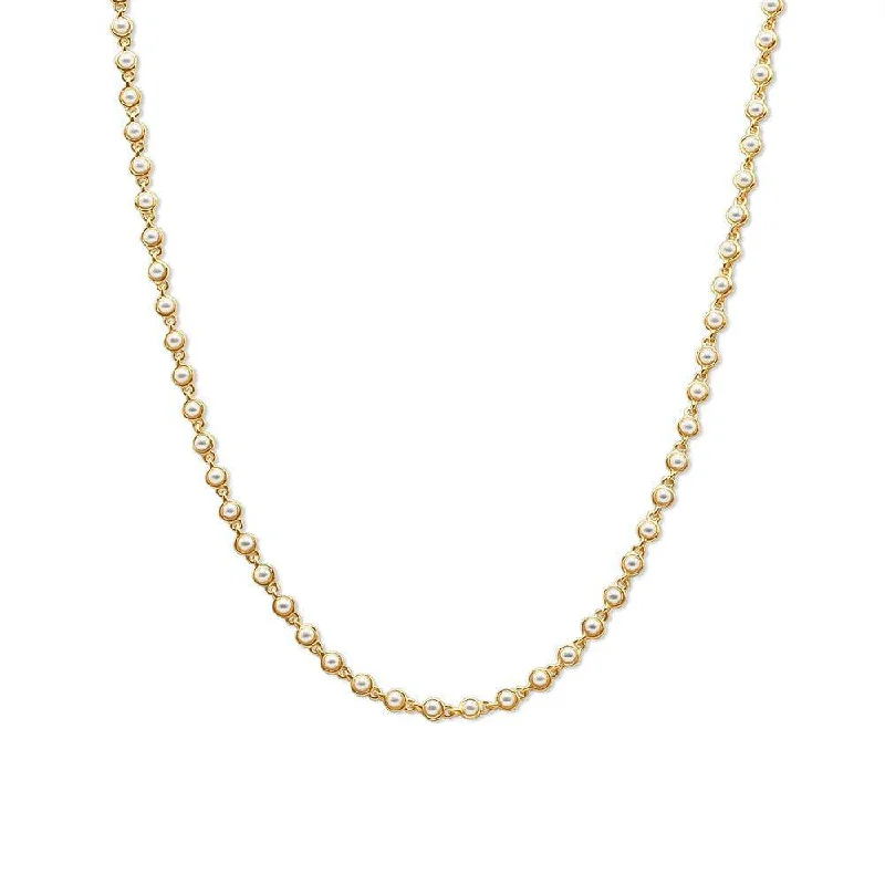 Solitaire necklaces for women-Nephelai Pearl Tennis Necklace