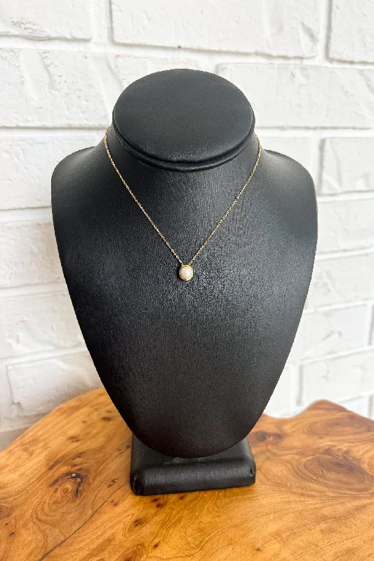 Vintage pendant necklaces for women-18K Mother of Pearl Necklace