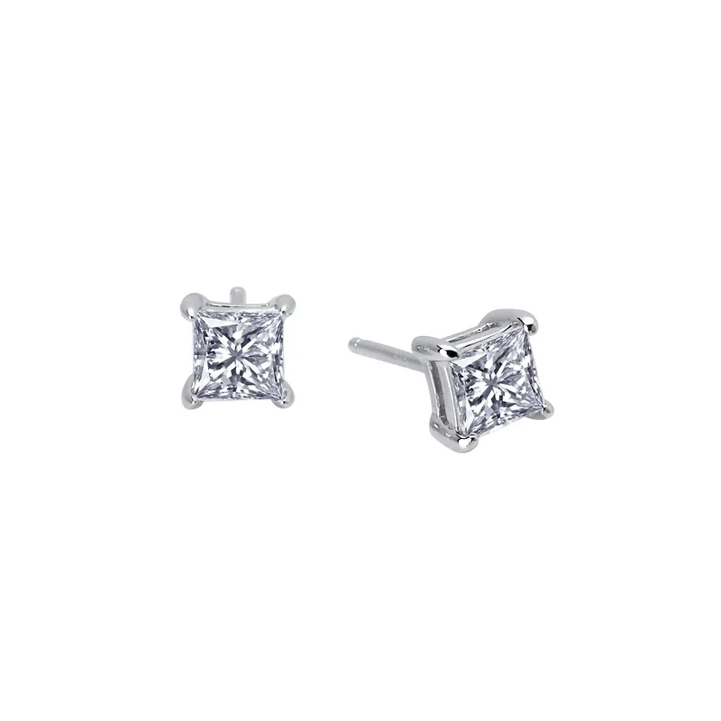 Ladies Earrings Wholesale -Lafonn Simulated Diamond 1.00ct Princess Stud Earrings E0113CLP