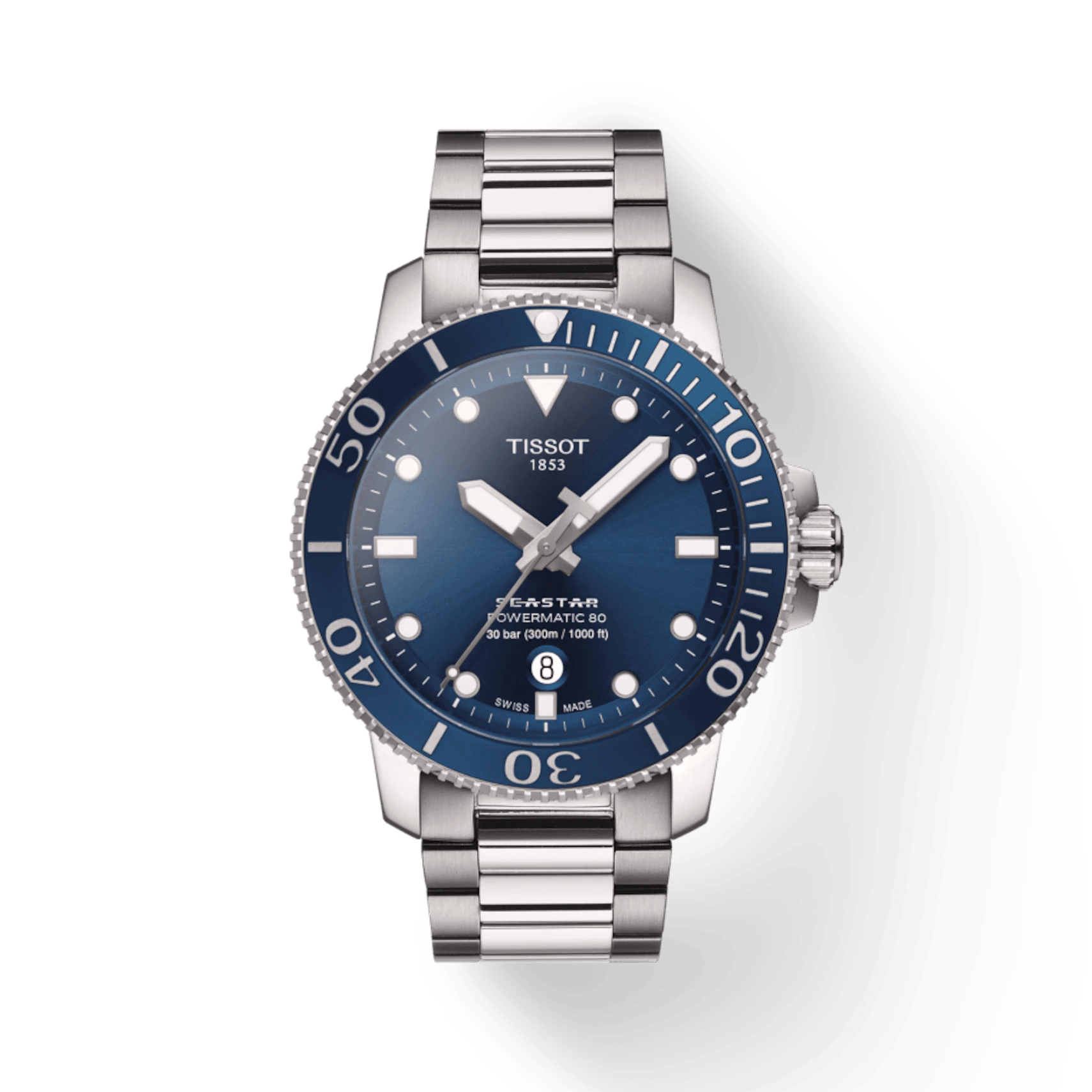 Unisex watch niche brands -Tissot Seastar 1000 Powermatic 80 Swiss Made Watch Navy Blue