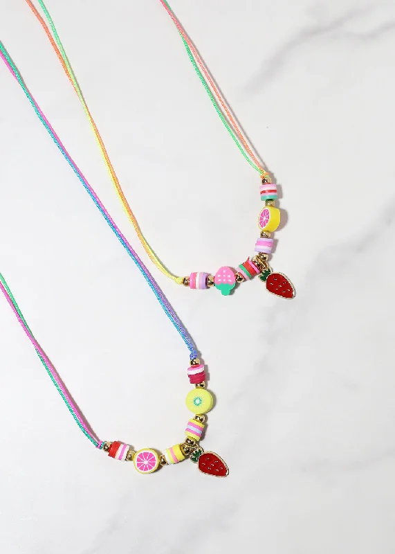 Classic necklaces for women-Multi Fruit Adjustable Necklace