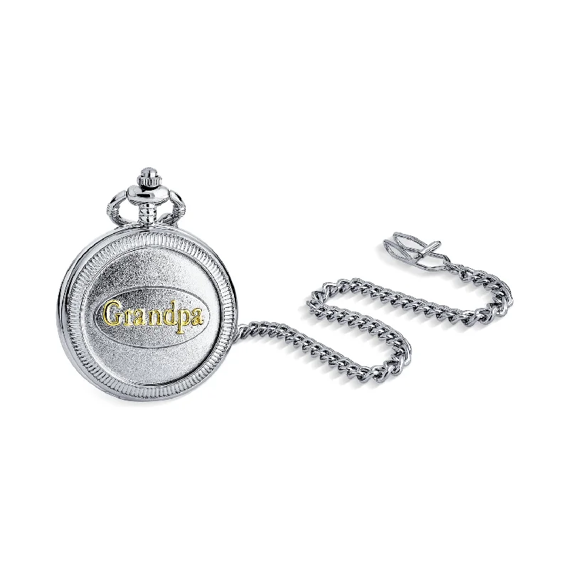 Unisex watch phone link -Retro Vintage Style Men's Skeleton Pocket Watch for Grandpa with Chain