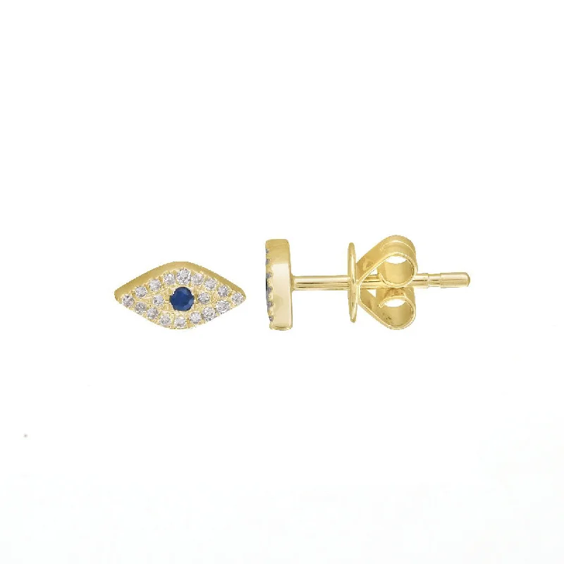 Ladies Earrings One of a Kind -Sapphire Evil Eye Studs