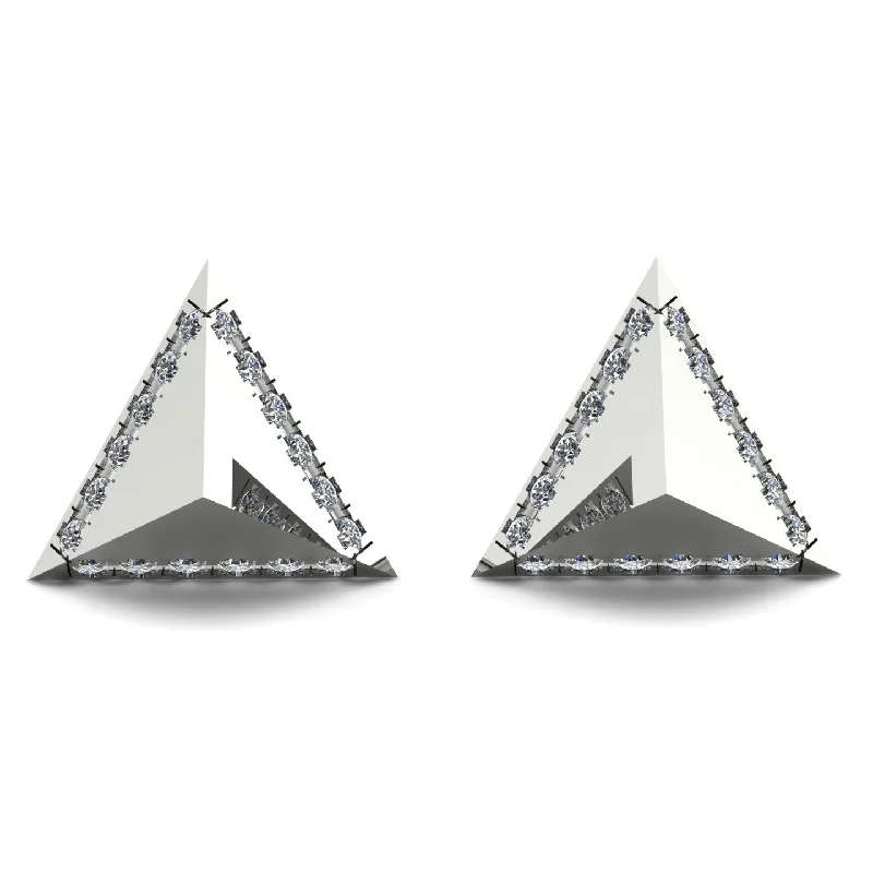 Ladies Earrings Organic -Triangle Diamond Earrings Geometrical - Milan No. 3