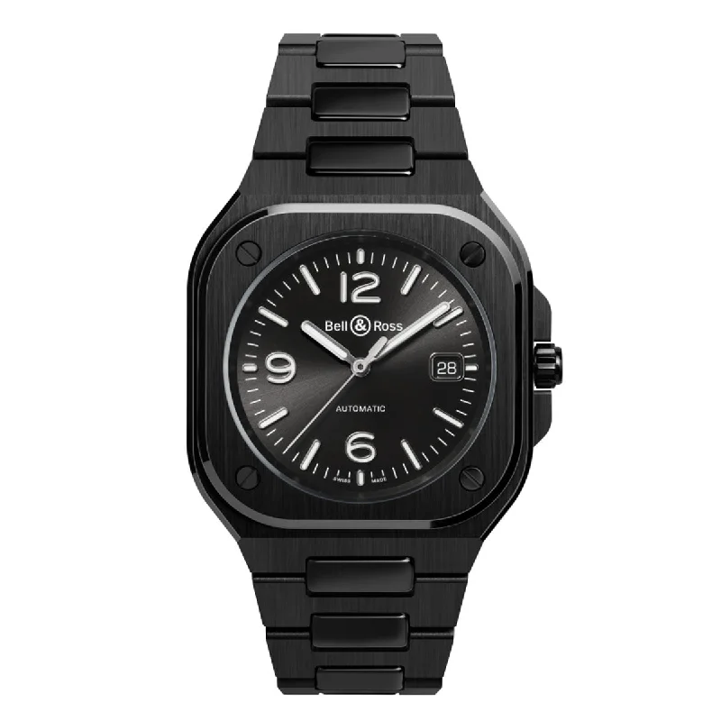 Unisex watch diamond accents -Bell & Ross BR05 Black Ceramic 41mm Automatic Watch