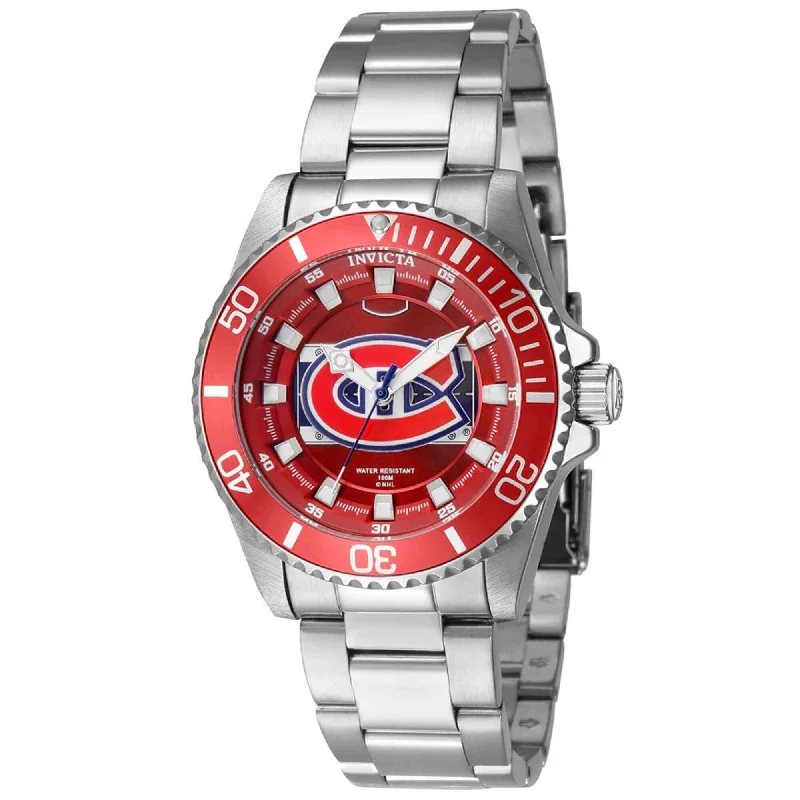 Unisex watch sport edition -Invicta Women's Quartz Watch - NHL Montreal Canadiens Rotating Bezel Steel | 42229