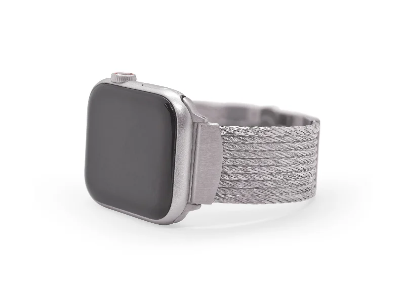 Unisex watch artisan craft -ALOR Grey Cable 10-Row Apple Watch® Band (fits 42-45mm watch)