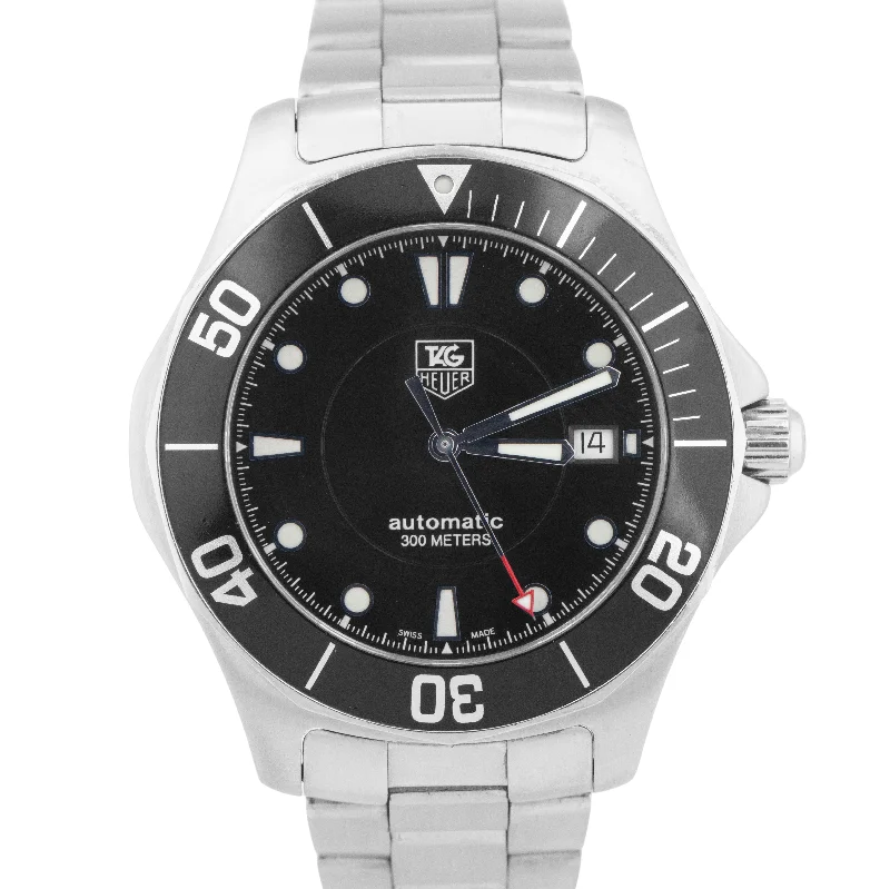 Unisex watch ceramic finish -Tag Heuer Aquaracer Black Stainless Steel Automatic WAB2010 Date Dive Watch