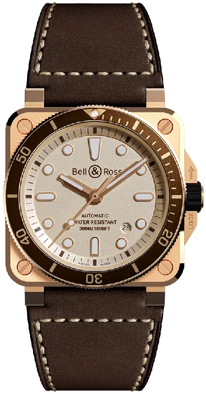 Unisex watch minimalist design -Bell & Ross BR03-92 Bronze Brown 42mm. Automatic Watch