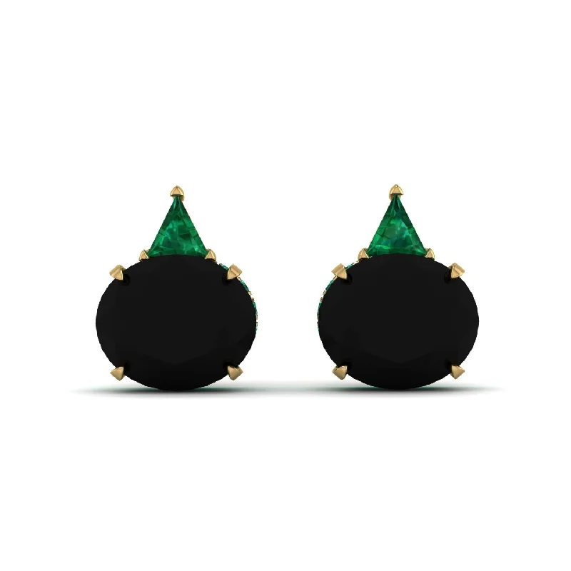 Ladies Earrings Christmas -Hidden Halo Black Diamond Earrings - Rosalie No. 22