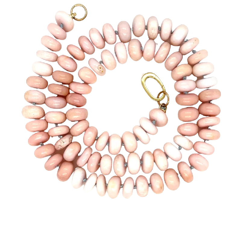 Fashion chain necklaces for women-Pink Opal Gemstone Bead Necklace