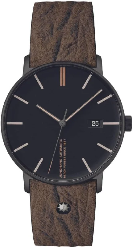 Unisex watch scratch-proof -Junghans Form A The Black Forest Limited Edition 160 Matte Black Dial Automatic Watch 27/4132.00