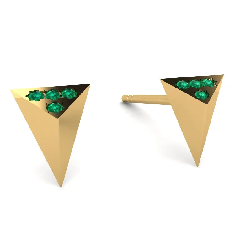 Ladies Earrings Agate -Triangle Emerald Earrings - Livia No. 4