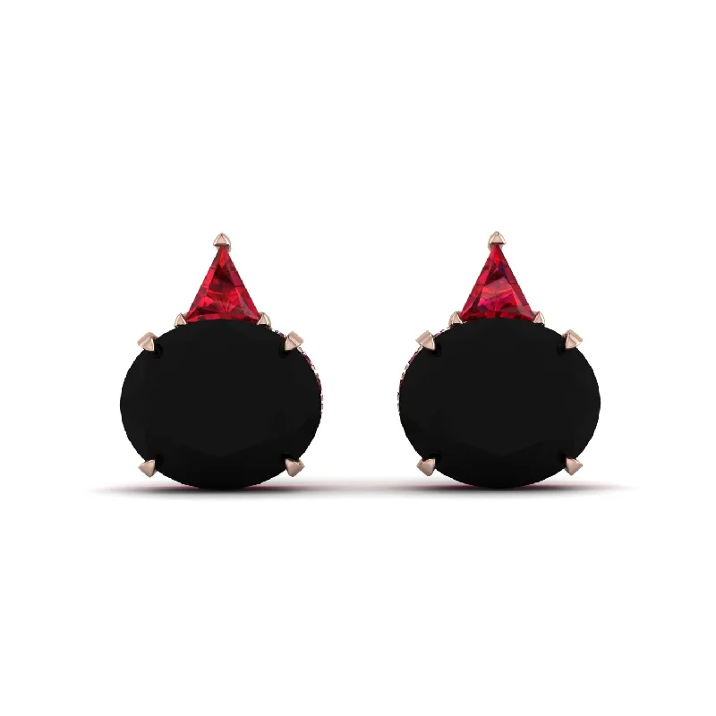 Ladies Earrings Halloween -Hidden Halo Black Diamond Earrings - Rosalie No. 53