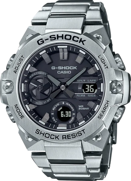 Unisex watch easy setup -G-Shock GSTB400D-1A G-STEEL Slim Carbon Core Guard Tough Solar