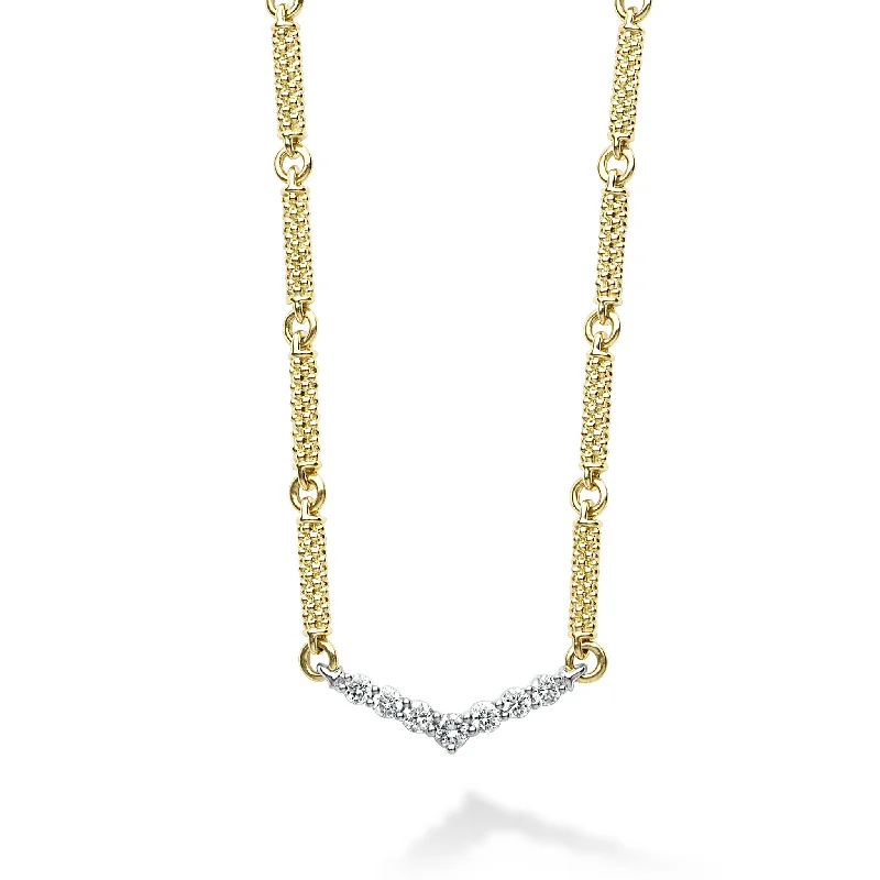 Cute necklaces for women-Signature Caviar Superfine Diamond Station Necklace