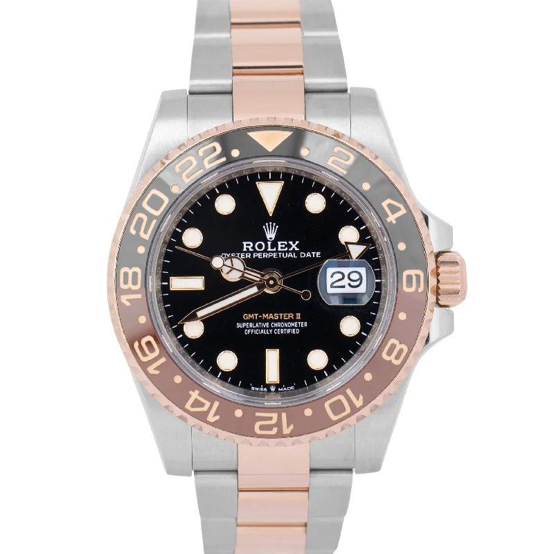 Unisex watch authenticity check -NEW PAPERS Rolex GMT-Master II 18K Rose Gold Steel ROOT BEER 126711 40mm BOX