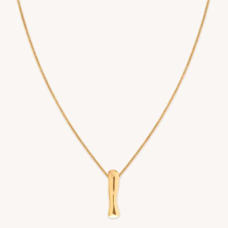 Birthstone necklaces for women-I Initial Bold Pendant Necklace in Gold