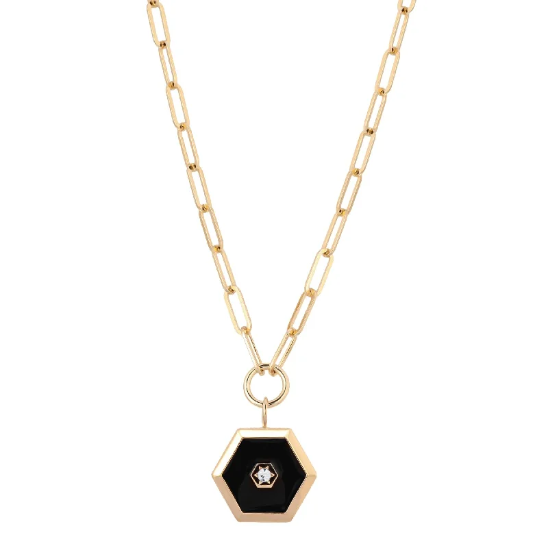 Simple gold necklaces for women-Ashley Enamel Pendant Necklace