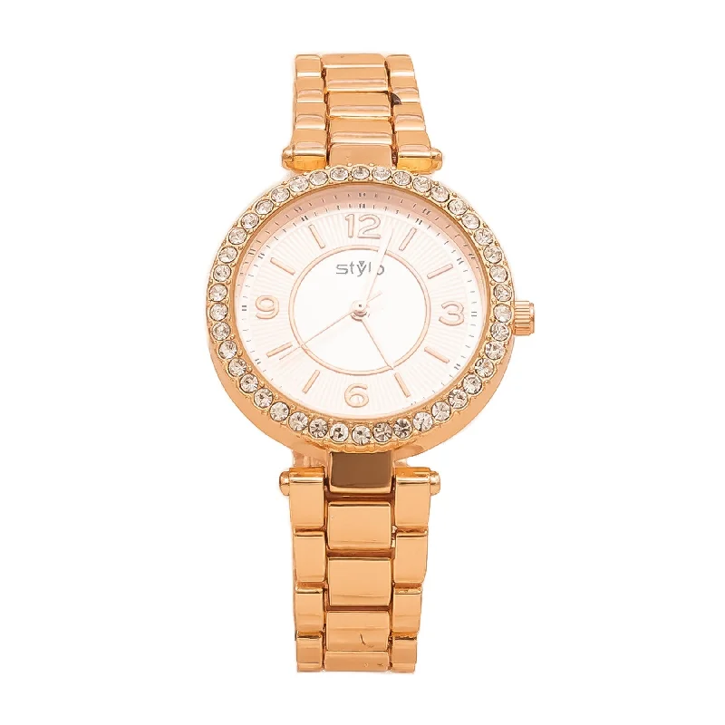 Unisex watch gold casing -Copper Ladies Watch J33371