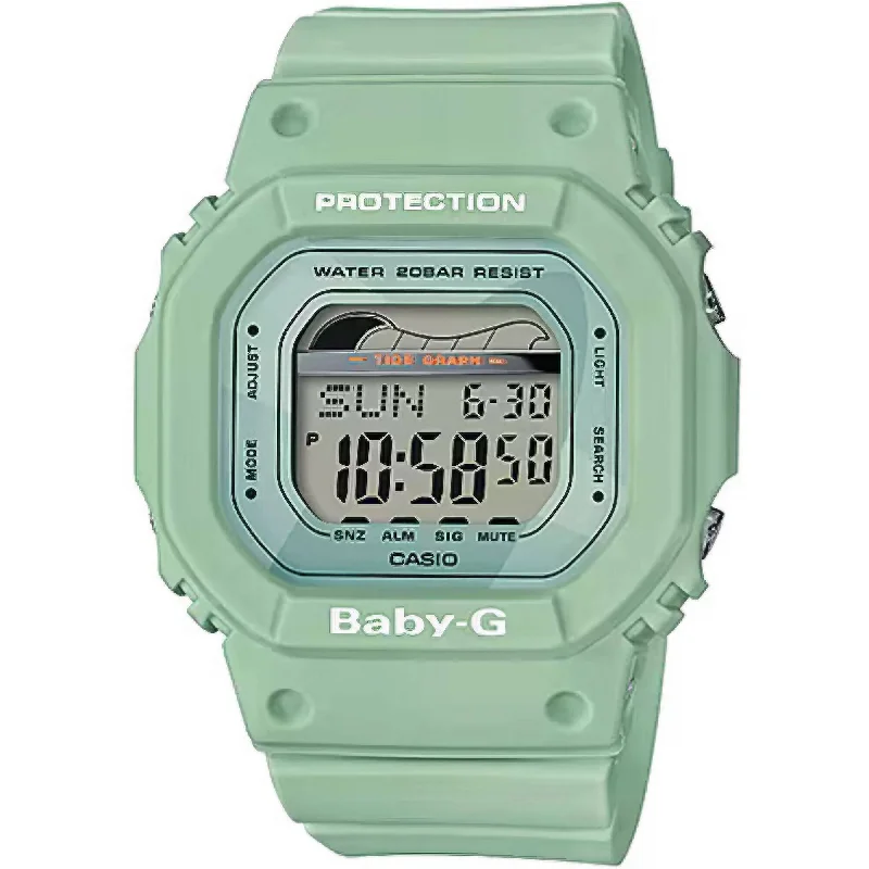 Unisex watch Bluetooth sync -Casio Women's Watch - Baby-G World Time Green Resin Strap Digital Dial | BLX560-3