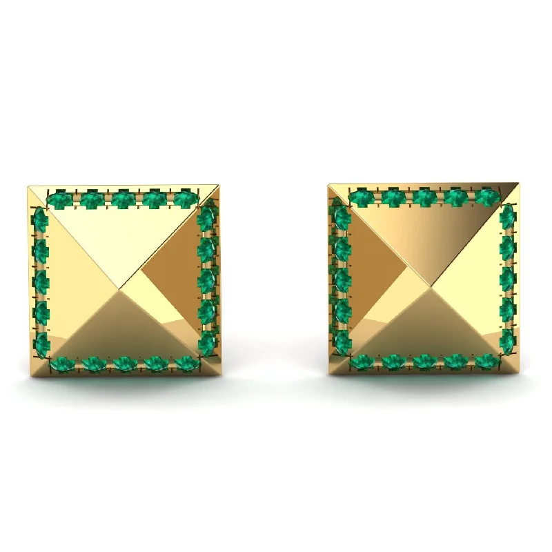 Ladies Earrings Helix -Square Emerald Earrings - Elora No. 4