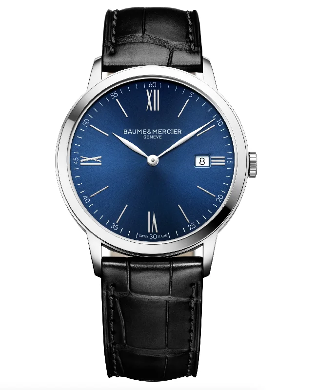 Unisex watch office style -Baume & Mercier Classima Blue Steel 40mm Automatic Watch - 10324