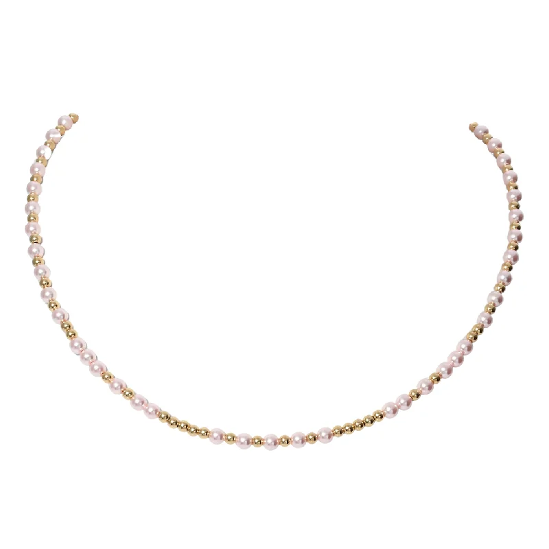 Fancy necklaces for women-"MELANIE" 14k gold-filled & pearl beaded Choker/Necklace