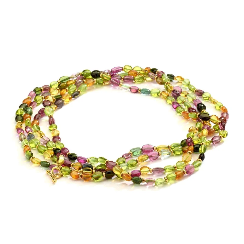 Bridesmaid necklaces for women-60 Inch Multicolored Bead Necklace