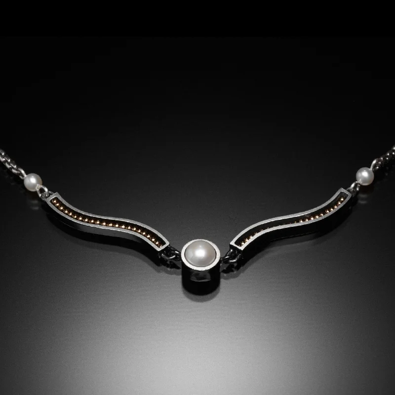 Pearl necklaces for women-S Necklace (bronze)