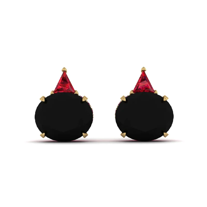 Ladies Earrings Winter -Hidden Halo Black Diamond Earrings - Rosalie No. 52