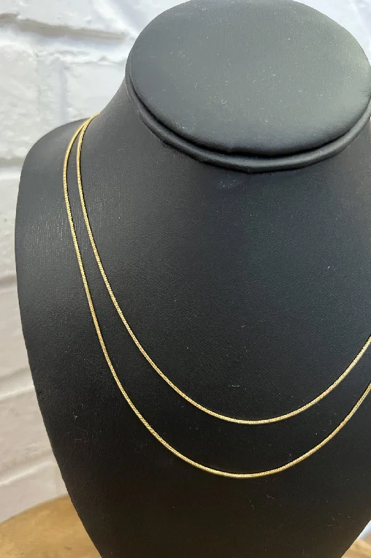 Cute necklaces for women-18K Avery Double Strand Gold Necklace