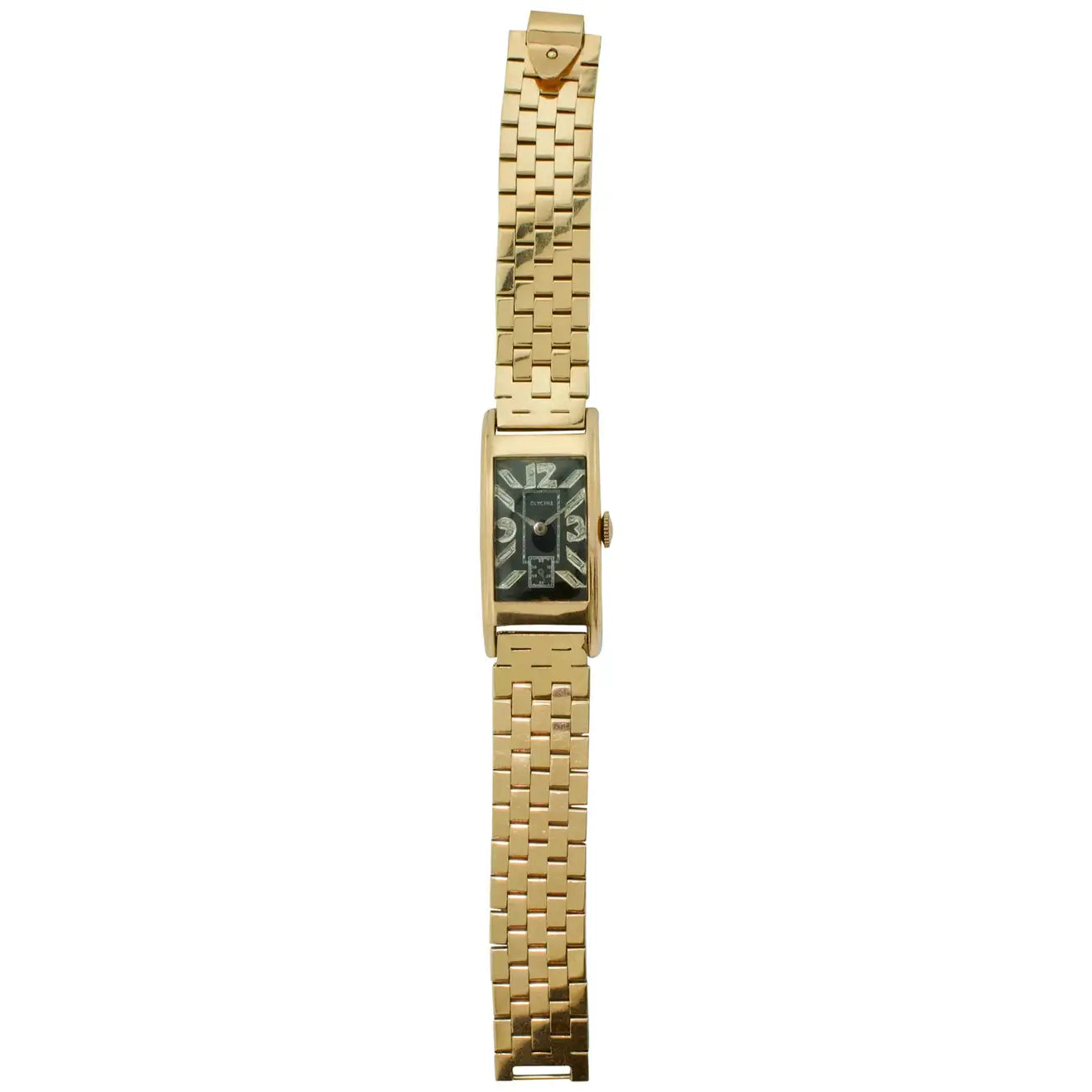 Unisex watch touchscreen -Rose Gold Diamond Watch by Glycine, circa 1940s