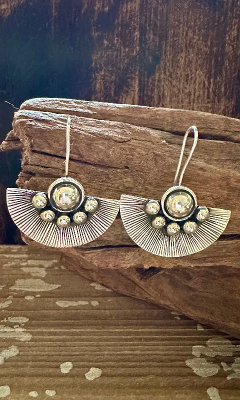 Ladies Earrings Floating -I'M A FAN Sterling Silver Statement Earrings