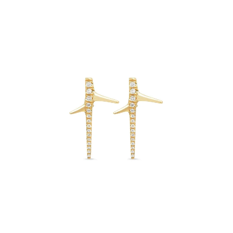 Ladies Earrings Plastic -Diamond Thorn Stud Earrings