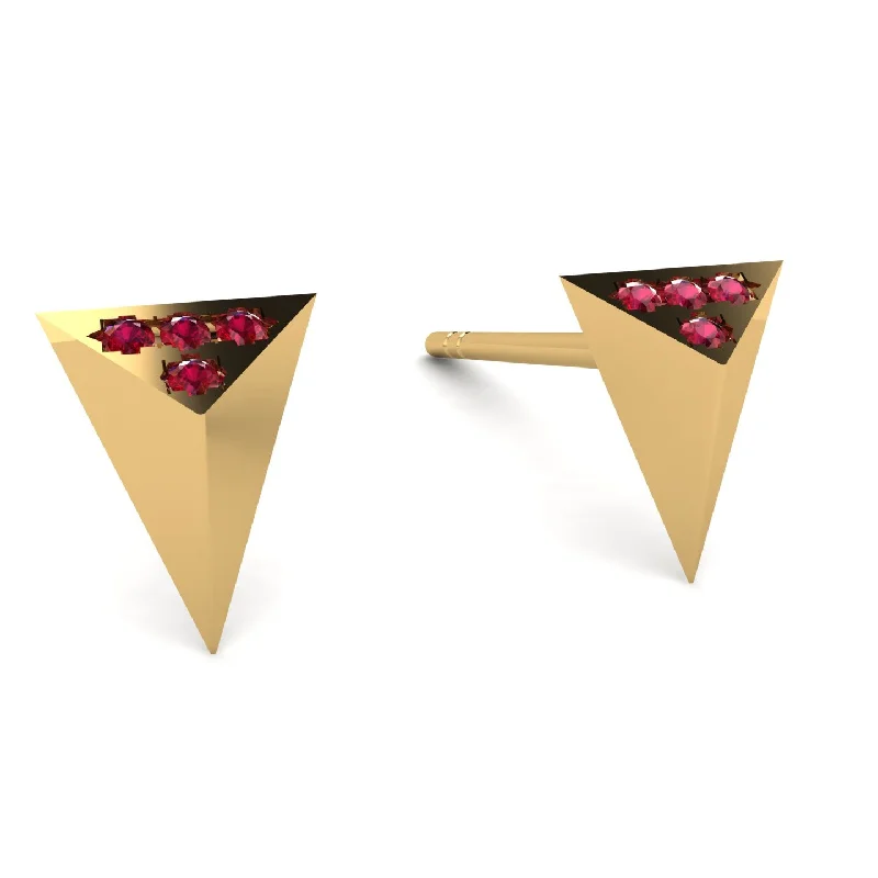 Ladies Earrings Swarovski -Triangle Ruby Earrings - Livia No. 10